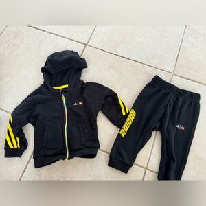 Adidas Black and Yellow Tracksuit for Kids